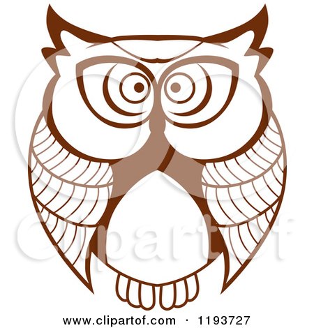 Clipart of a Brown Owl 2 - Royalty Free Vector Illustration by Vector Tradition SM