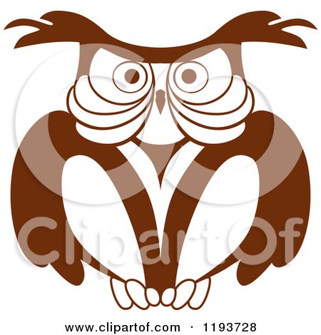 Clipart of a Brown Owl 3 - Royalty Free Vector Illustration by Vector Tradition SM