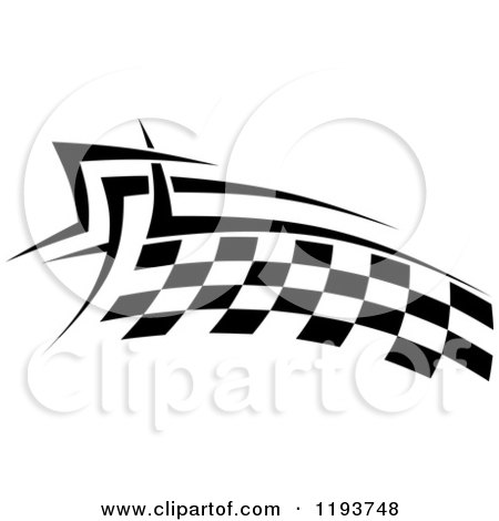 Clipart of a Black and White Checkered Racing Flag 4 - Royalty Free Vector Illustration by Vector Tradition SM
