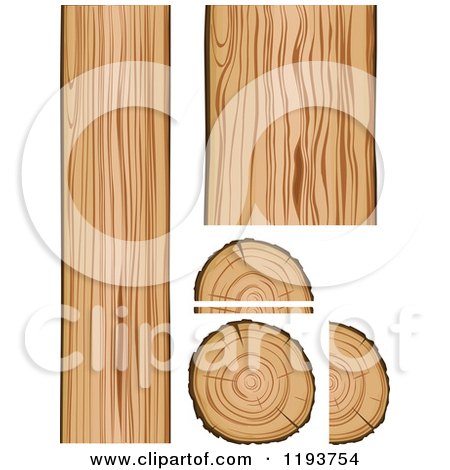 Clipart of a Wood Boards and Logs - Royalty Free Vector Illustration by Vector Tradition SM