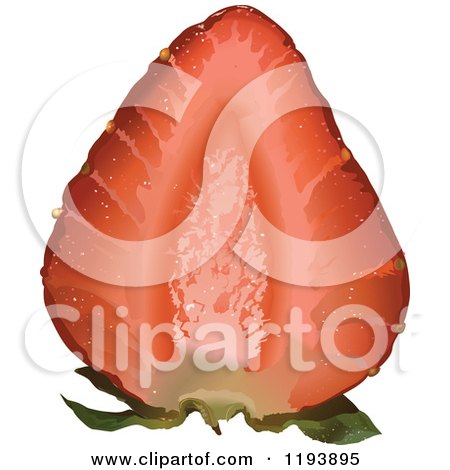 Clipart of a Halved Strawberry - Royalty Free Vector Illustration by dero