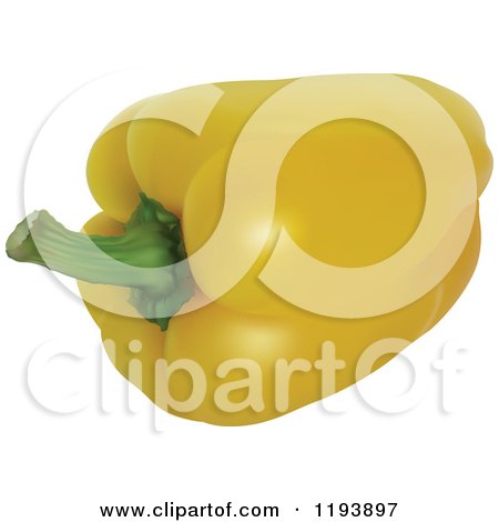 Clipart of a Yellow Bell Pepper - Royalty Free Vector Illustration by dero