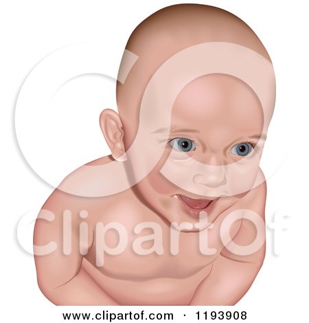 Clipart of a Happy Caucasian Baby Smiling - Royalty Free Vector Illustration by dero