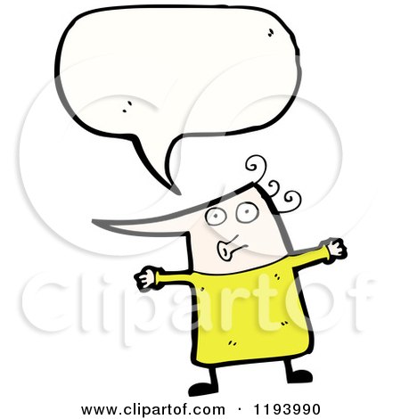 Cartoon of a Man Whistling and Speaking - Royalty Free Vector Illustration by lineartestpilot