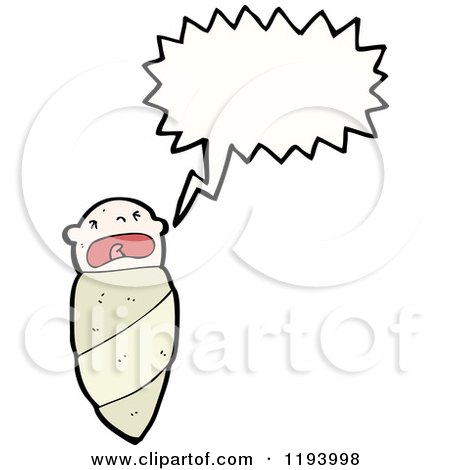 Cartoon of a Baby Crying - Royalty Free Vector Illustration by lineartestpilot