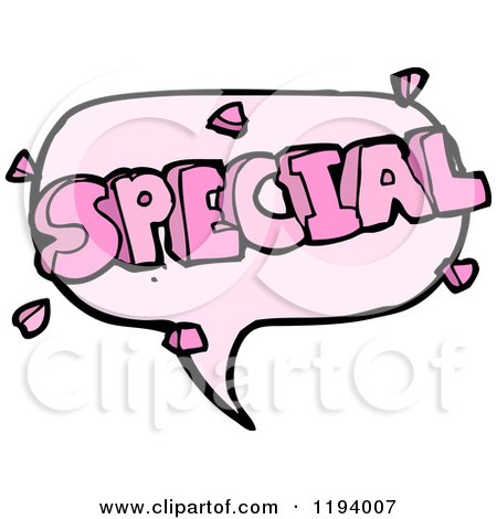 Cartoon of a Speaking Bubble with the Word Special - Royalty Free Vector Illustration by lineartestpilot