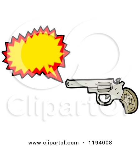 Cartoon of a Gun Shooting - Royalty Free Vector Illustration by lineartestpilot