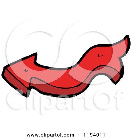 Cartoon of a Red Directional Arrow - Royalty Free Vector Illustration by lineartestpilot