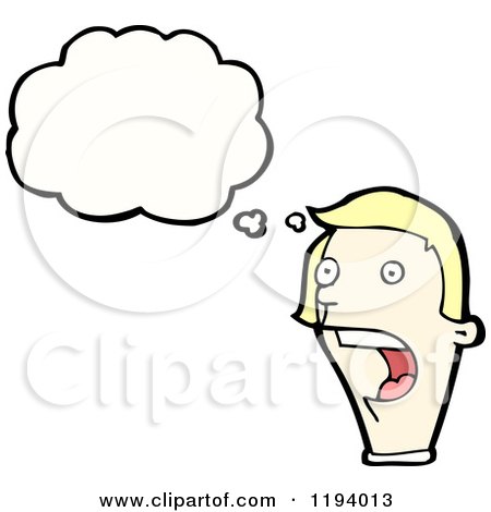 Cartoon of a Man Thinking - Royalty Free Vector Illustration by lineartestpilot