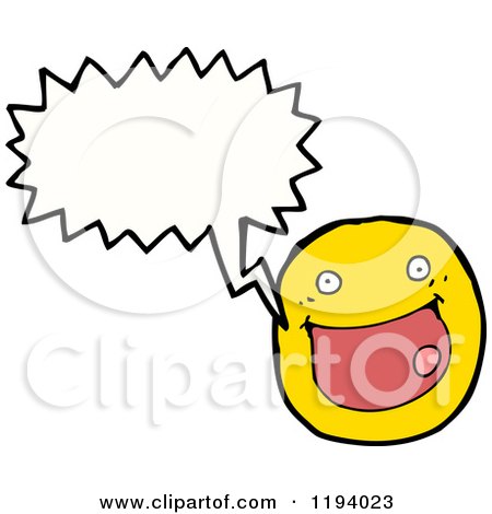 Cartoon of a Smiley Face Speaking - Royalty Free Vector Illustration by lineartestpilot