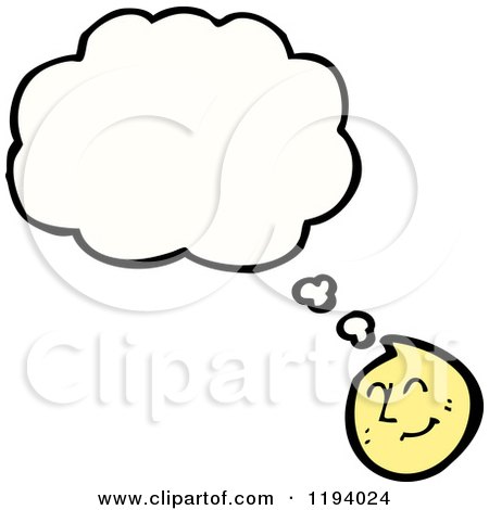 Cartoon of a Smiley Face Thinking - Royalty Free Vector Illustration by lineartestpilot