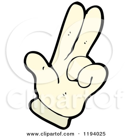 Cartoon of a Hand Doing Sign Language - Royalty Free Vector Illustration by lineartestpilot