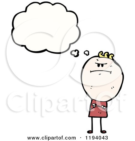 Cartoon of an Angry Stick Boy Speaking - Royalty Free Vector Illustration by lineartestpilot