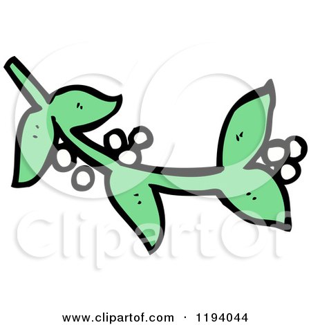 Cartoon of Leaves with Berries - Royalty Free Vector Illustration by lineartestpilot