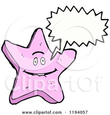 Cartoon of a Starfish Speaking - Royalty Free Vector Illustration by lineartestpilot