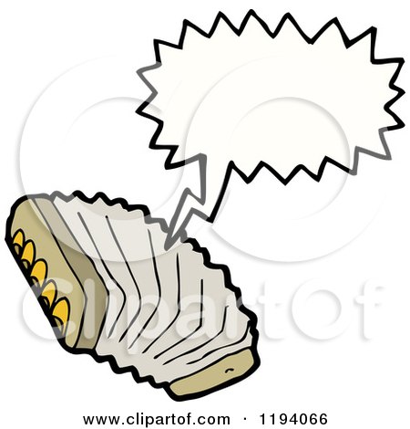 Cartoon of an Accordian Speaking - Royalty Free Vector Illustration by lineartestpilot