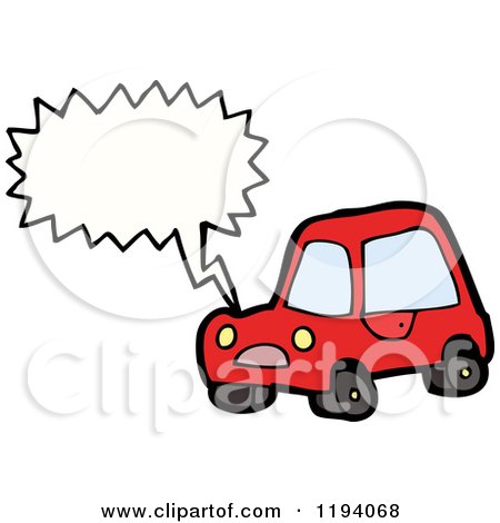 Cartoon of a Car Speaking - Royalty Free Vector Illustration by lineartestpilot