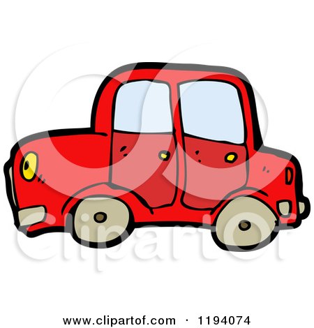Cartoon of a Car - Royalty Free Vector Illustration by lineartestpilot