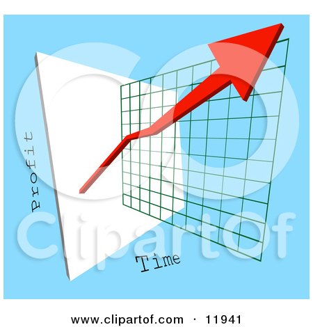Red Arrow Depicting an Increase of Profits on a Graph Clipart Graphic by AtStockIllustration