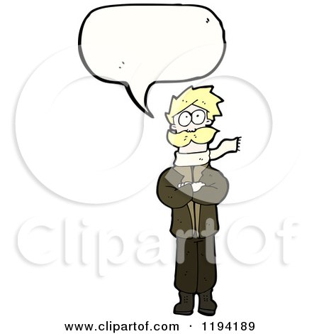 Cartoon of an Avaitor Speaking - Royalty Free Vector Illustration by lineartestpilot