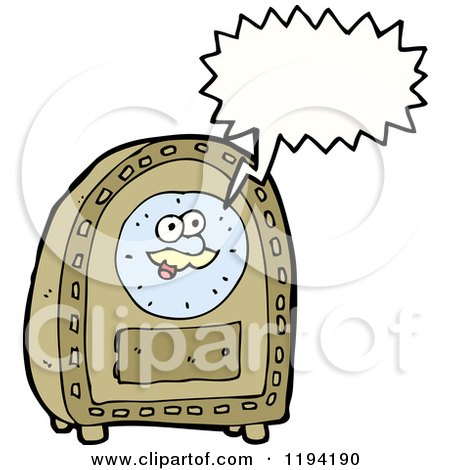 Cartoon of a Clock Speaking - Royalty Free Vector Illustration by lineartestpilot