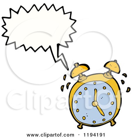 Cartoon of a Clock Speaking - Royalty Free Vector Illustration by lineartestpilot