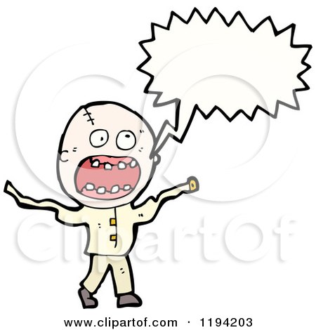 Cartoon of a Carzy Man Speaking - Royalty Free Vector Illustration by lineartestpilot