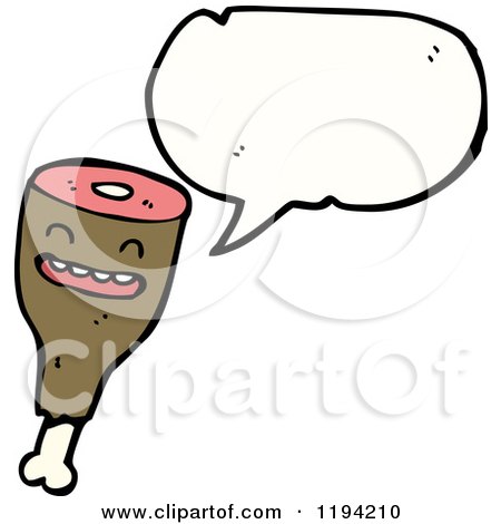 Cartoon of a Drumstick Speaking - Royalty Free Vector Illustration by lineartestpilot