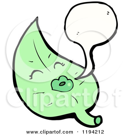 Cartoon of a Leaf Speaking - Royalty Free Vector Illustration by lineartestpilot