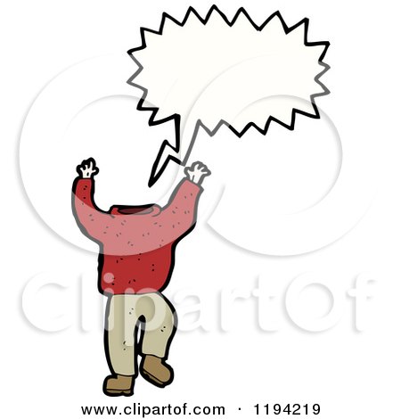Cartoon of a Headless Boy Speaking - Royalty Free Vector Illustration by lineartestpilot