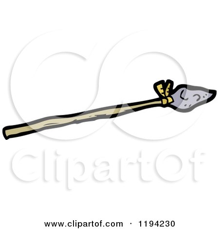 Cartoon of a Primitive Spear - Royalty Free Vector Illustration by lineartestpilot