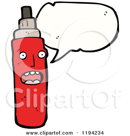 Cartoon of a Spray Paint Can Speaking - Royalty Free Vector Illustration by lineartestpilot