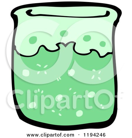 Cartoon of a Green Liquid in a Beaker - Royalty Free Vector Illustration by lineartestpilot