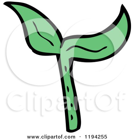Cartoon of a Green Leaf - Royalty Free Vector Illustration by lineartestpilot