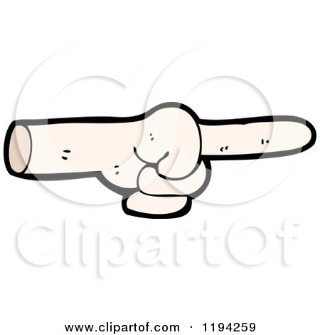 Cartoon of a Pointing Finger - Royalty Free Vector Illustration by lineartestpilot