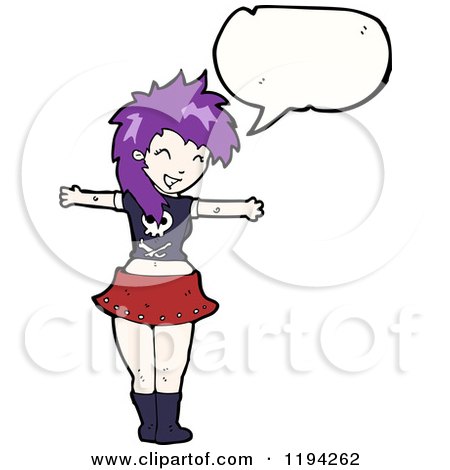 Cartoon of a Punk Girl - Royalty Free Vector Illustration by lineartestpilot
