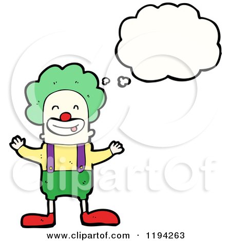 Cartoon of a Clown Thinking - Royalty Free Vector Illustration by lineartestpilot