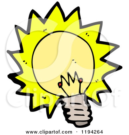 Cartoon of a Lightbulb - Royalty Free Vector Illustration by lineartestpilot