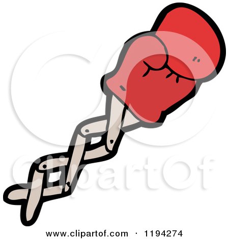 Cartoon of a Mechanical Boxing Glove - Royalty Free Vector Illustration by lineartestpilot