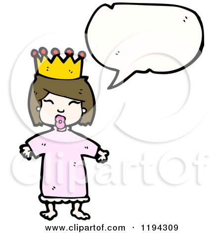 Cartoon of a Queen Speaking - Royalty Free Vector Illustration by lineartestpilot