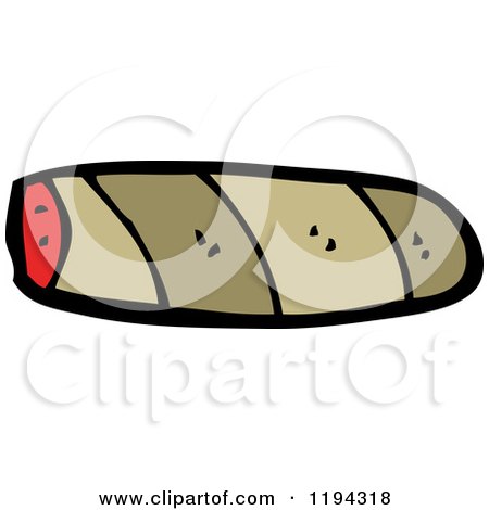 Cartoon of a Cigar - Royalty Free Vector Illustration by lineartestpilot