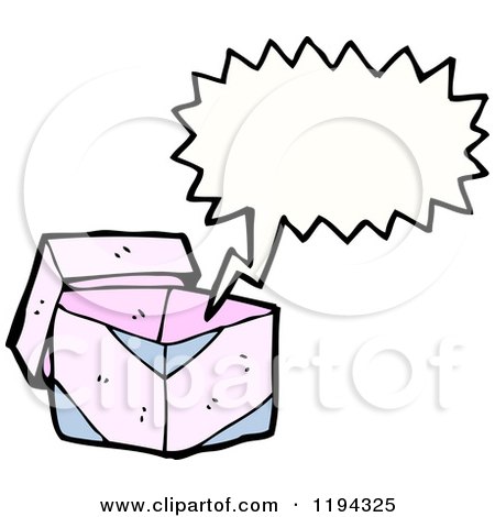 Cartoon of a Box Speaking - Royalty Free Vector Illustration by lineartestpilot