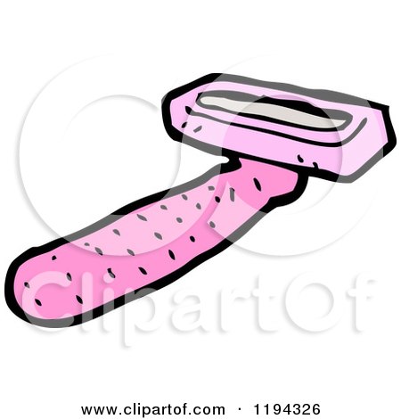 Cartoon of a Pink Razor - Royalty Free Vector Illustration by lineartestpilot