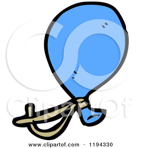 Cartoon of a Blue Balloon - Royalty Free Vector Illustration by lineartestpilot