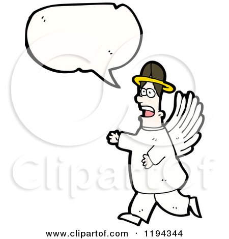 Cartoon of an Angel Speaking - Royalty Free Vector Illustration by lineartestpilot