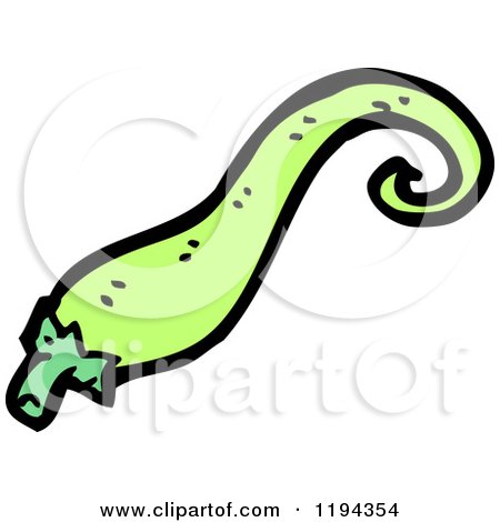 Cartoon of a Green Chili Pepper - Royalty Free Vector Illustration by lineartestpilot