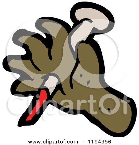 Cartoon of a Hand Pierced by a Nail - Royalty Free Vector Illustration by lineartestpilot