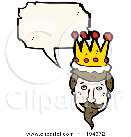 Cartoon of a King Speaking - Royalty Free Vector Illustration by lineartestpilot