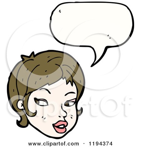 Cartoon of a Woman Speaking - Royalty Free Vector Illustration by lineartestpilot