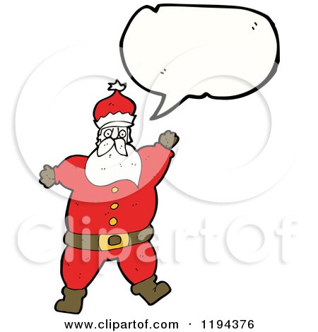 Cartoon of a Santa Speaking - Royalty Free Vector Illustration by lineartestpilot